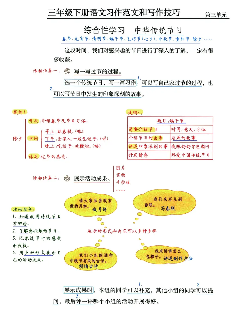《三年级（下）语文1-8单元《习作范文及技巧点拨》_3年级下册同步教辅_3下-语文_三下语文作文》第5页预览