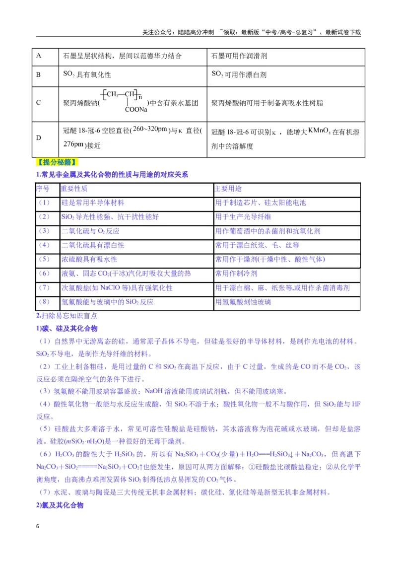《题型04无机物的性质与转化-（新高考通用）（原卷版）_05-化学-高考总复习_二轮复习_2025年_2025年高考化学二轮热点题型归纳与变式演练（新高考通用）》第6页预览