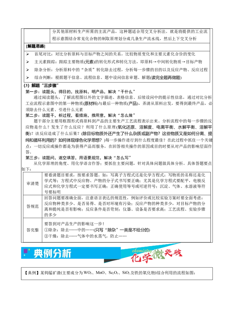 《1-1工艺流程题思维模式（学生版）_高考一二三轮复习_化学_2026年-化学高考专项复习_22026年高考化学培优微突破讲义（全国通用）》第3页预览