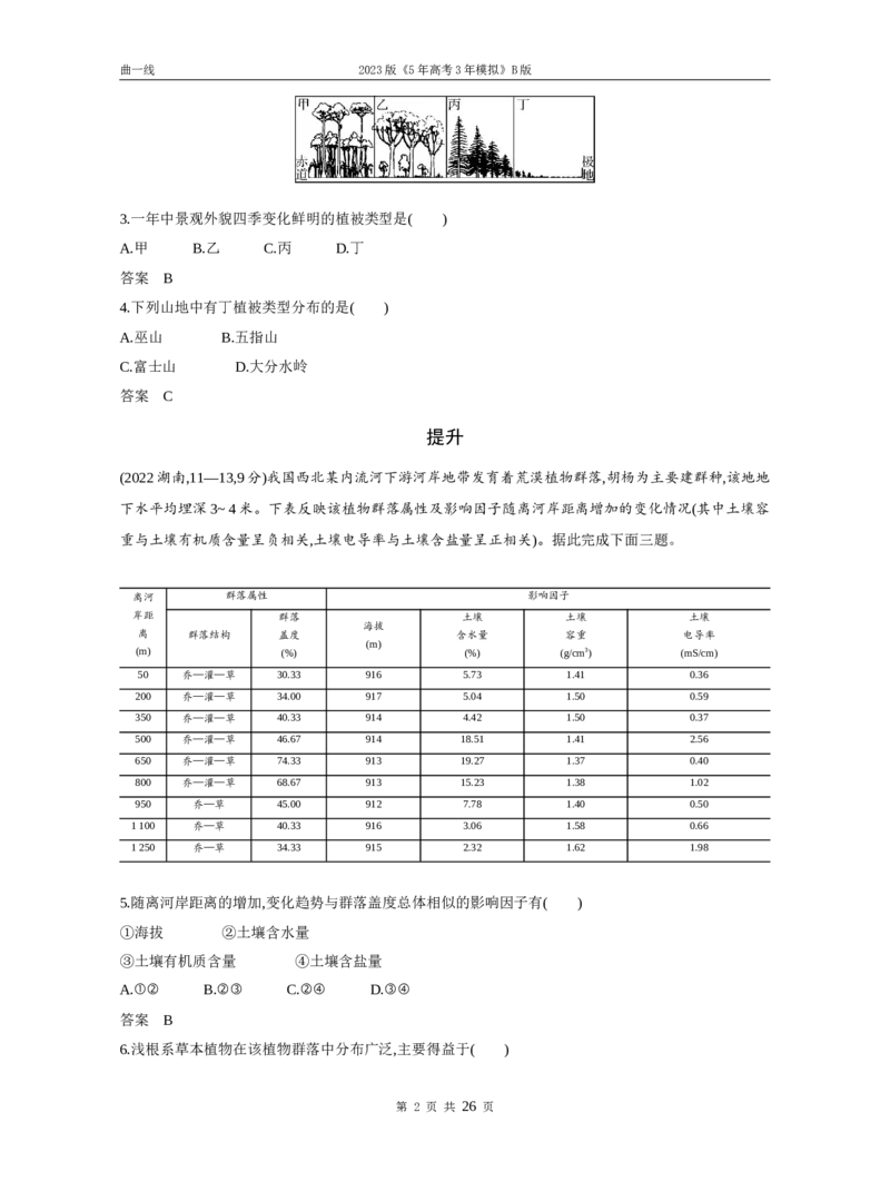 《1_专题六自然地理环境的整体性与差异性（试题word）_2023版教学资源包_2023版新高考新教材版选考总复习地理5·3B版_6_专题六自然地理环境的整体性与差异性_1_试题WORD》第2页预览
