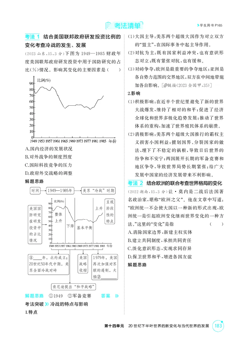 《1_14-第十四单元　20世纪下半叶世界的新变化与当代世界的发展_2026版教学资源包_202653高考总复习A版_湖南版_2026版.湖南版.选考总复习.历史.5·3A版_二、教师用书PDF_必修中外历史纲要（下）_191》第3页预览