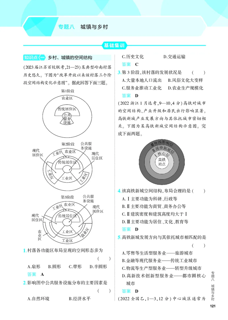 《1_5.PDF教参电子书——分层集训册_2024版教学资源包_2024版.新高考版地理.5·3A版_10_专题八城镇与乡村_4_PDF教参电子书》第1页预览