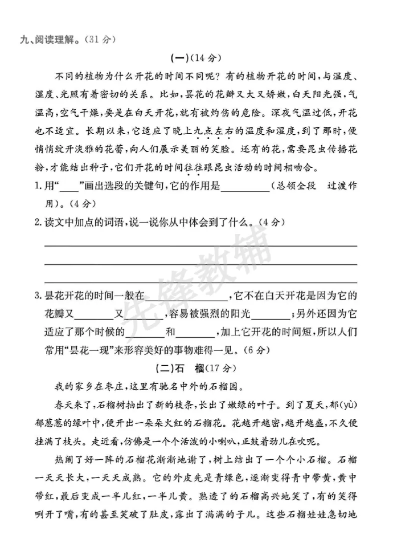 《三年级（下）语文期末试卷1_3年级下册同步教辅_3下-语文_三下语文单元+期中+期末试卷_三下语文期末试卷》第3页预览