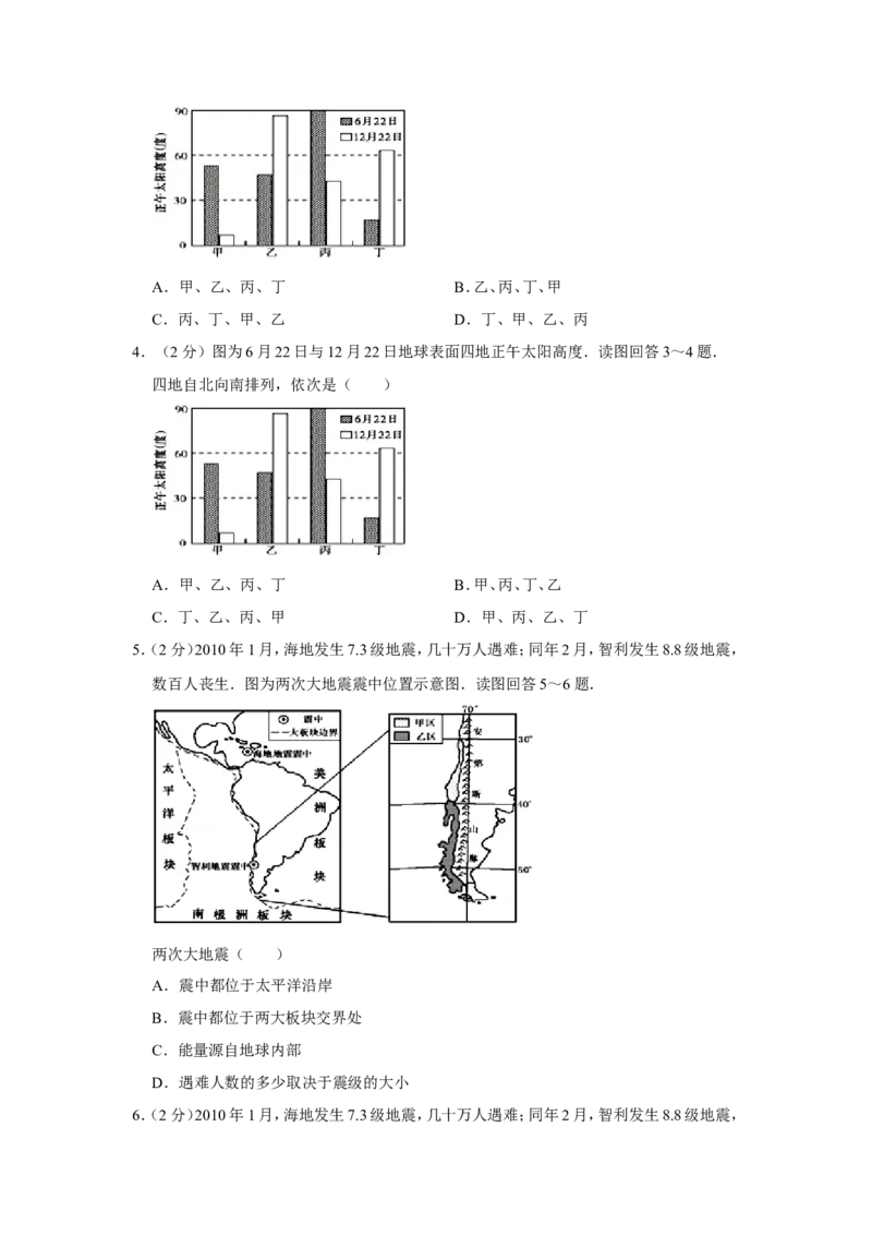 《2010年江苏省高考地理试卷(1)_地理_2027年高考地理专项复习_2008年-2026年地理高考真题-G427_2008-2020年高考_地方卷_江苏高考地理08-21_A4word版》第2页预览