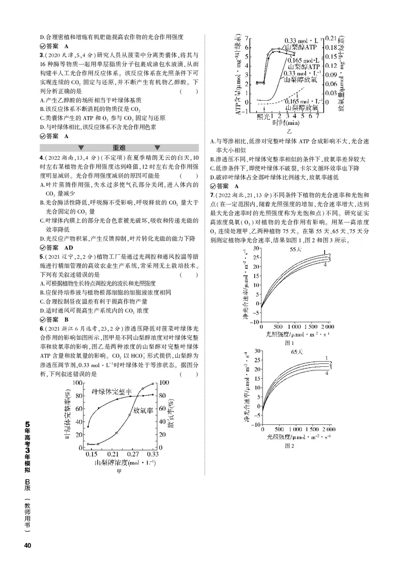 《1_专题6　光合作用(PDF版）_2023版教学资源包_2023版新高考新教材版选考总复习生物5·3B版_6_专题六光合作用_4_专题电子书》第2页预览