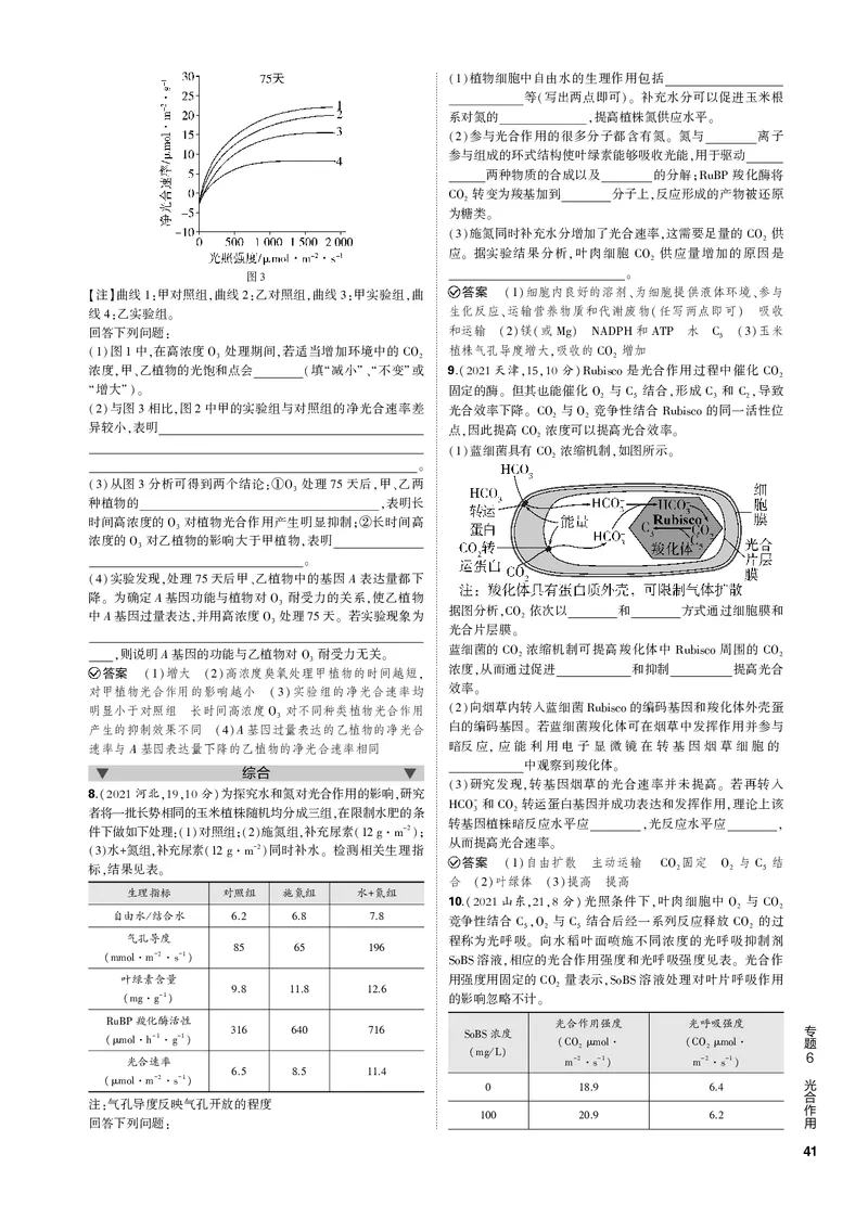 《1_专题6　光合作用(PDF版）_2023版教学资源包_2023版新高考新教材版选考总复习生物5·3B版_6_专题六光合作用_4_专题电子书》第3页预览