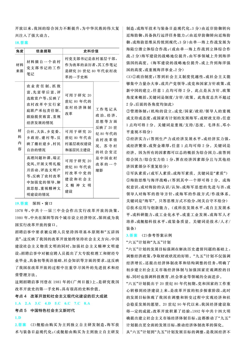 《1_25版53A新高考历史答案速查_2025版教学资源包_（总复习系列）2025版《5年高考3年模拟》新高考版A版（⭐全科）_2025版.新高考版.选考总复习.历史.5·3A版_第三部分答案速查_1_答案速查》第8页预览