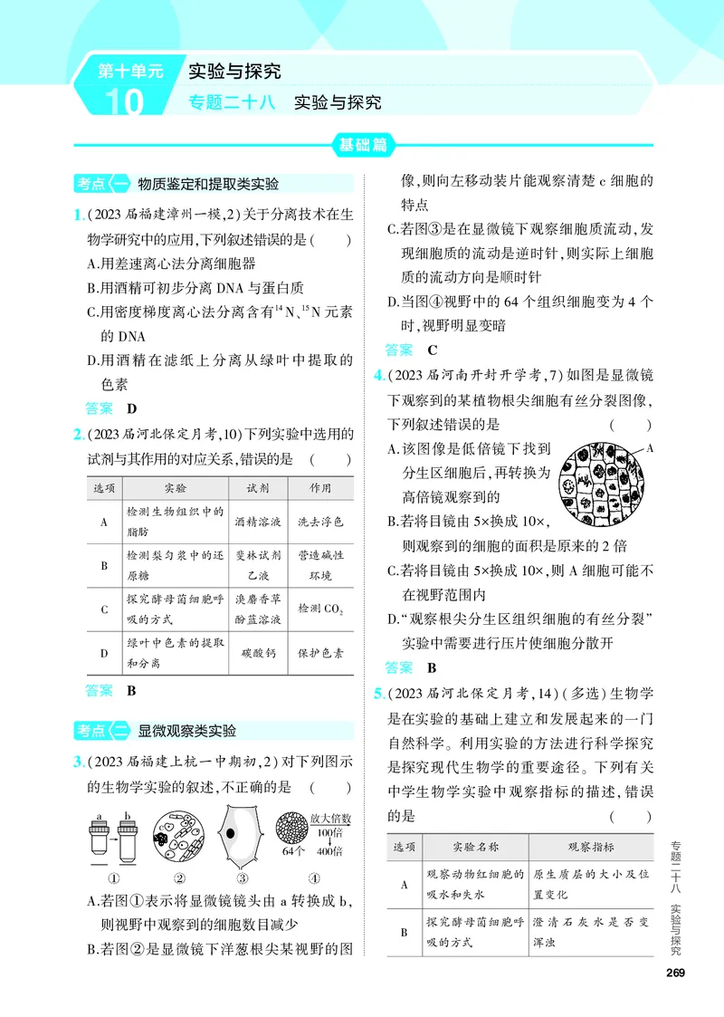 《2_28-专题二十八　实验与探究（教参电子书—分层集训）_2024版教学资源包_2024版.新高考版生物.5·3A版_28_专题二十八实验与探究_4_PDF教参电子书》第1页预览