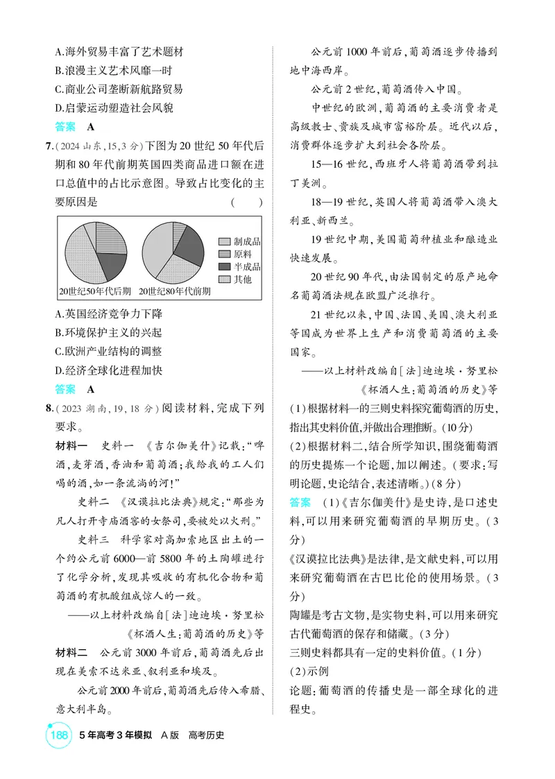 《1_19-第十九单元　商业贸易与日常生活　村落、城镇与居住环境_2026版教学资源包_202653高考总复习A版_广东版_2026版.广东版.选考总复习.历史.5·3A版_二、教师用书PDF_1_精练册PDF》第2页预览