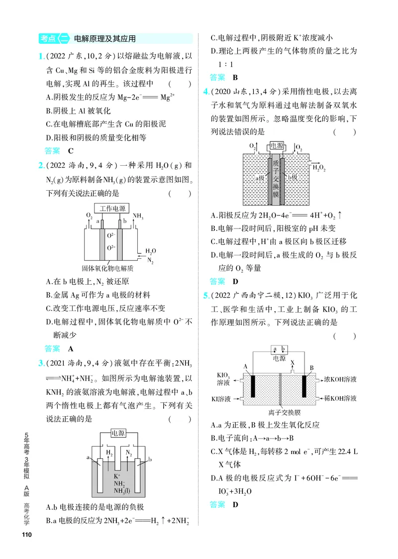 《2_5.PDF教参电子书——分层集训册_2024版教学资源包_2024版.新高考版化学.5·3A版_10_专题十化学反应与电能_6_专题电子书》第3页预览