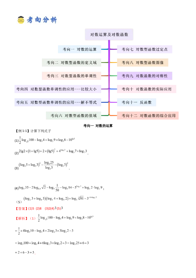 《2.5对数运算及对数函数（精讲)（教师版）_高考一二三轮复习_数学_2026年_2026年高考数学一轮复习一隅三反（新高考新题型）-G88_资料_2026版》第4页预览