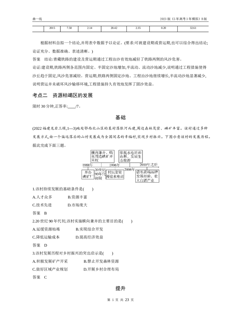《1_专题十四不同类型区域的发展（试题word）_2023版教学资源包_2023版新高考新教材版选考总复习地理5·3B版_14_专题十四不同类型区域的发展_3_专题十四不同类型区域的发展（试题WORD）》第5页预览
