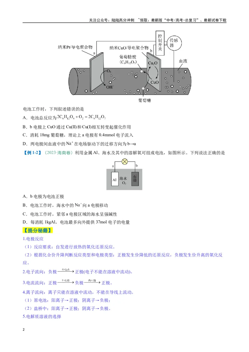 《题型12新型电化学装置（原卷版）_05-化学-高考总复习_二轮复习_2025年_2025年高考化学二轮热点题型归纳与变式演练（新高考通用）》第2页预览