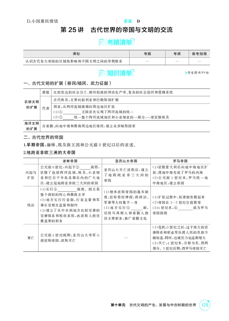 《1_10-第十单元　古代文明的产生、发展与中古时期的世界_2026版教学资源包_202653高考总复习A版_湖南版_2026版.湖南版.选考总复习.历史.5·3A版_二、教师用书PDF_必修中外历史纲要（下）_264》第4页预览