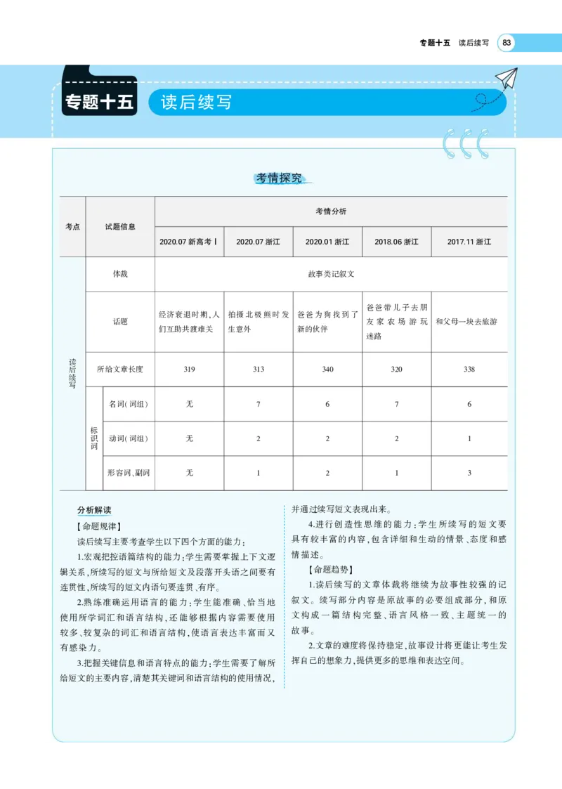 《1_专题考点精析(1)_2023版教学资源包_2023版新高考版高考总复习英语5·3A版_15_专题十五读后续写_6_专题考点精析》第1页预览