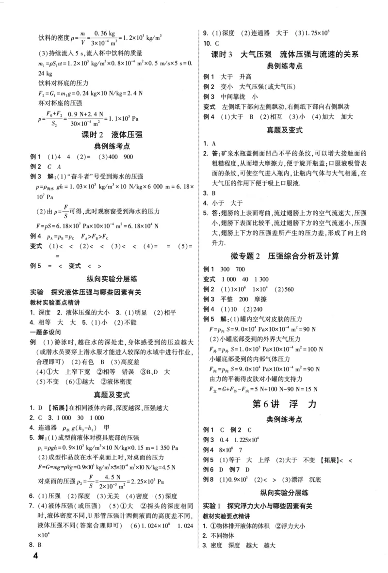 《物理参考答案_2026版《万维中考试题研究》多省合集_2026版《万唯中考-试题研究》福建语数英物化_2026万唯试题研究物理》第6页预览