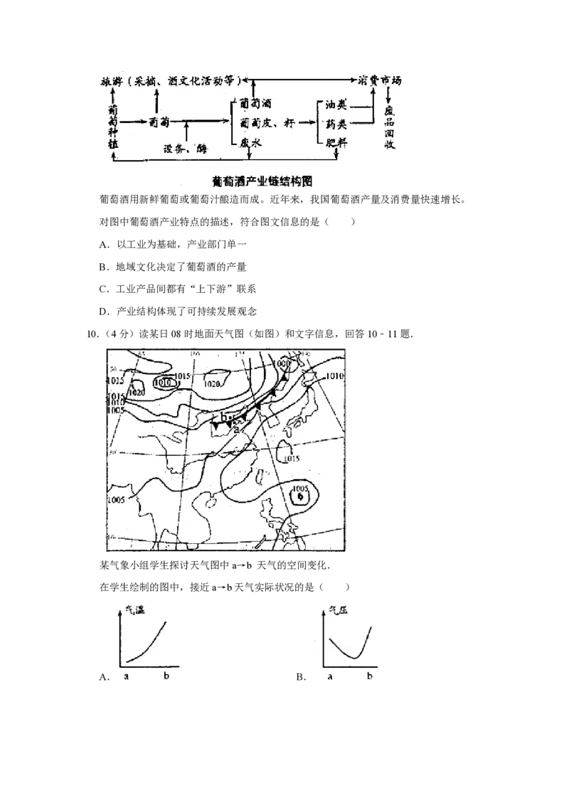 《2009年天津市高考地理试卷(1)_地理_2027年高考地理专项复习_2008年-2026年地理高考真题-G427_2008-2020年高考_地方卷_天津高考地理08-21_A4word版_PDF版（赠送）》第4页预览