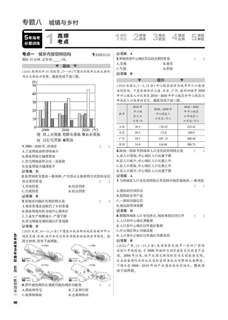 《1_专题八城镇与乡村（PDF版）_2023版教学资源包_2023版新高考新教材版选考总复习地理5·3B版_8_专题八城镇与乡村_2_专题八城镇与乡村（专题PDF）_1_专题电子书》第1页预览