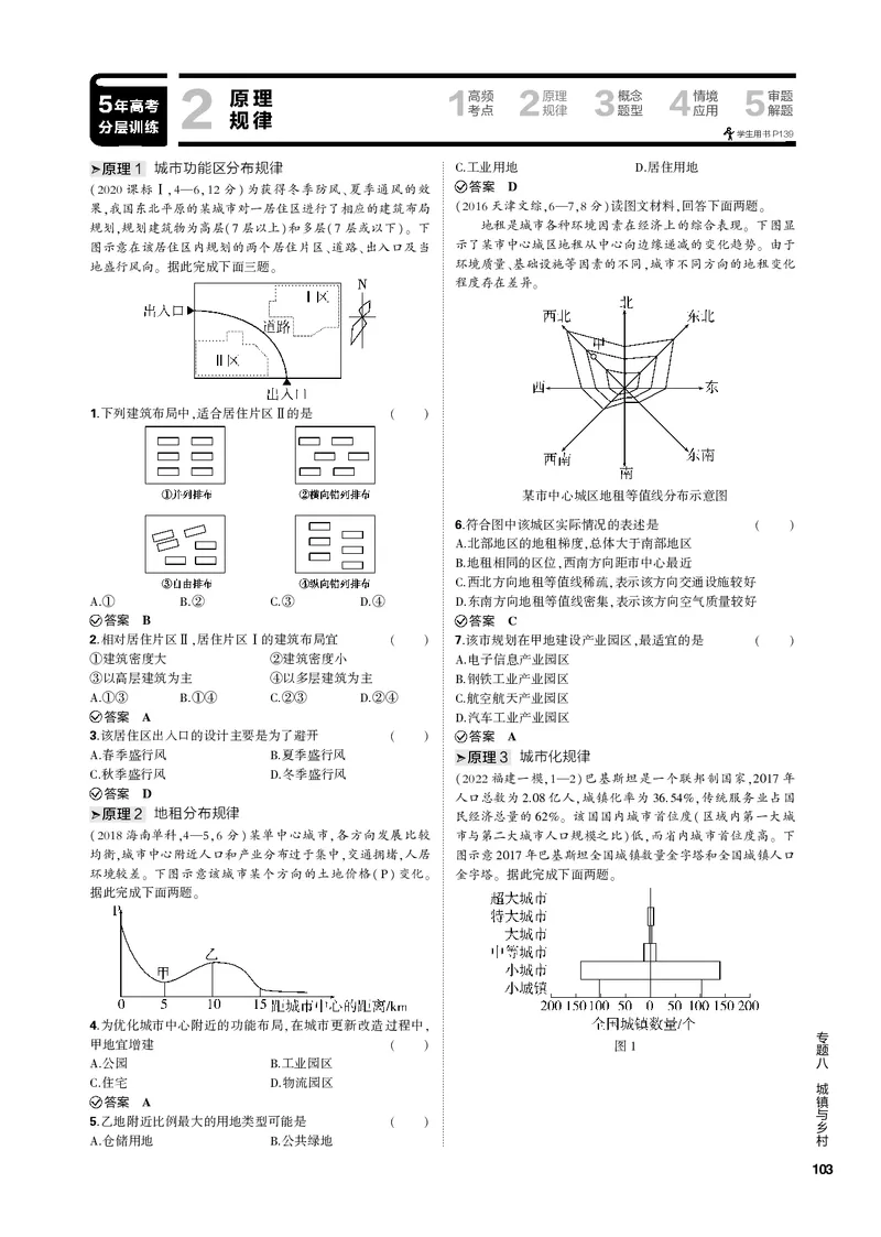 《1_专题八城镇与乡村（PDF版）_2023版教学资源包_2023版新高考新教材版选考总复习地理5·3B版_8_专题八城镇与乡村_2_专题八城镇与乡村（专题PDF）_1_专题电子书》第6页预览