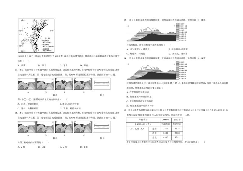 《2011年江苏省高考地理试卷(1)_地理_2027年高考地理专项复习_2008年-2026年地理高考真题-G427_2008-2020年高考_地方卷_江苏高考地理08-21_A3word版》第3页预览