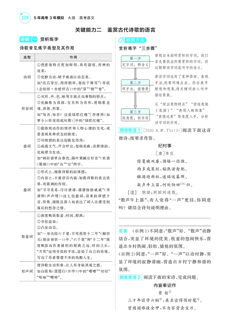 《1_4专题四　古代诗歌阅读_2025版教学资源包_（总复习系列）2025版《5年高考3年模拟》新高考版A版（⭐全科）_2025版.新高考版.高考总复习.语文.5·3A版_第一部分图书电子教参_讲练册》第6页预览
