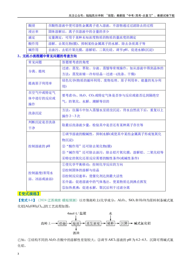 《题型09无机小流程（原卷版）_05-化学-高考总复习_二轮复习_2025年_2025年高考化学二轮热点题型归纳与变式演练（新高考通用）》第3页预览
