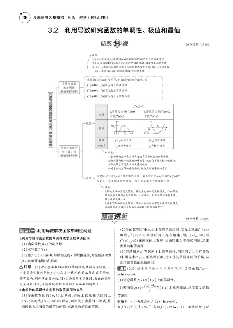 《1_3.2利用导数研究函数的单调性、极值和最值_2025版教学资源包_（总复习系列）2025版《5年高考3年模拟》新高考版B版（⭐全科）_2025版.新高考新教材版.高考总复习.数学.5·3B版_4_电子书》第1页预览