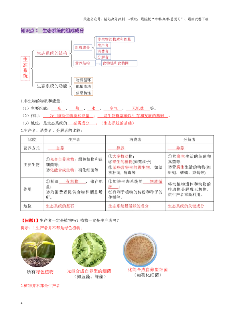 《第34讲生态系统的结构（讲义）（教师版）_06-生物-高考总复习_一轮复习_2025年_2025年高考生物一轮复习讲义+练习+课件（新教材新高考）_第九单元生物与环境》第4页预览