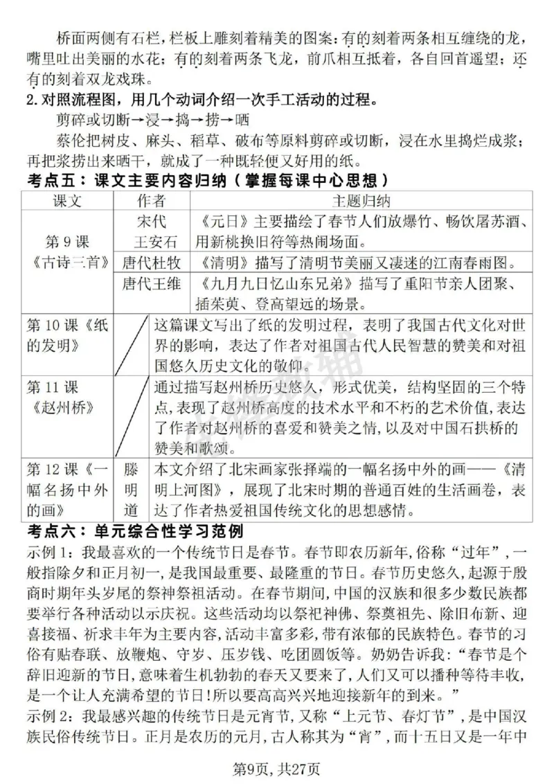《三年级（下）语文期中地毯式复习重点_3年级下册同步教辅_3下-语文_三下语文专项练习》第9页预览