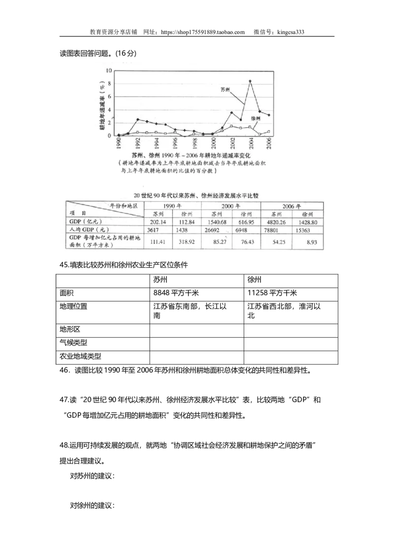 《2009年上海市高中毕业统一学业考试地理试卷（答案版）(1)_地理_2027年高考地理专项复习_2008年-2026年地理高考真题-G427_2008-2020年高考_地方卷_上海高考地理真题03,05-20(1)》第8页预览