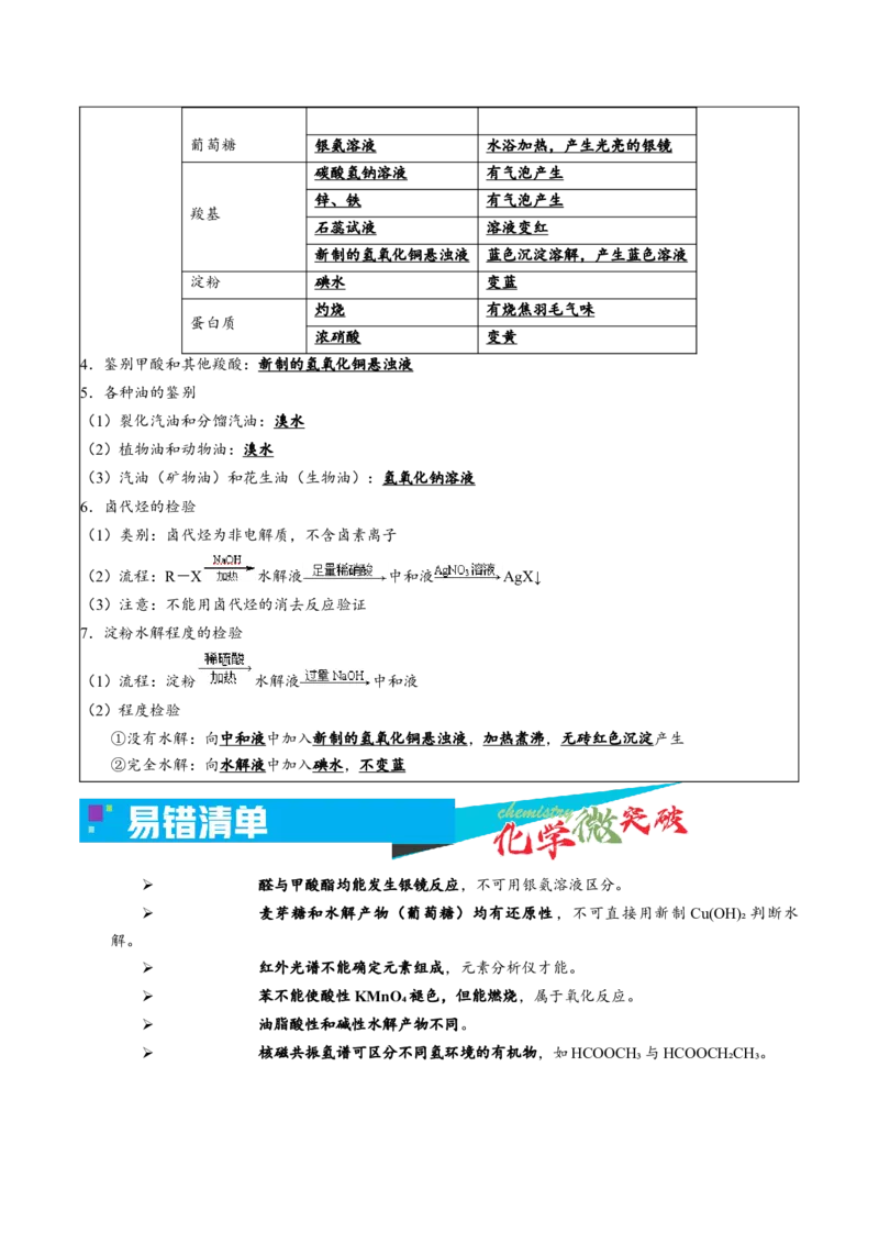《2-4有机物的检验与鉴别（学生版）_高考一二三轮复习_化学_2026年-化学高考专项复习_22026年高考化学培优微突破讲义（全国通用）》第3页预览