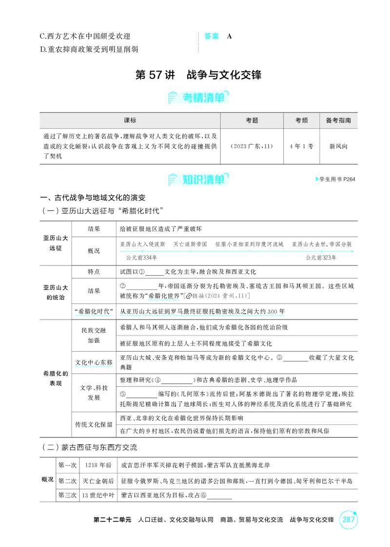 《1_22-第二十二单元　人口迁徙、文化交融与认同商路、贸易与文化交流　战争与文化交锋_2026版教学资源包_202653高考总复习A版_广东版_2026版.广东版.选考总复习.历史.5·3A版_二、教师用书PDF_36》第7页预览