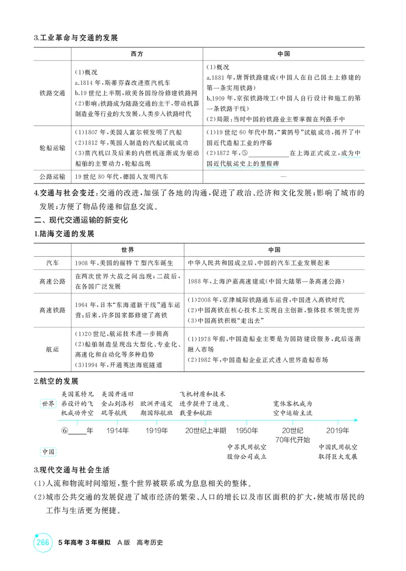 《1_20-第二十单元　交通与社会变迁　医疗与公共卫生_2026版教学资源包_202653高考总复习A版_广东版_2026版.广东版.选考总复习.历史.5·3A版_二、教师用书PDF_选择性必修2经济与社会生活_754》第3页预览