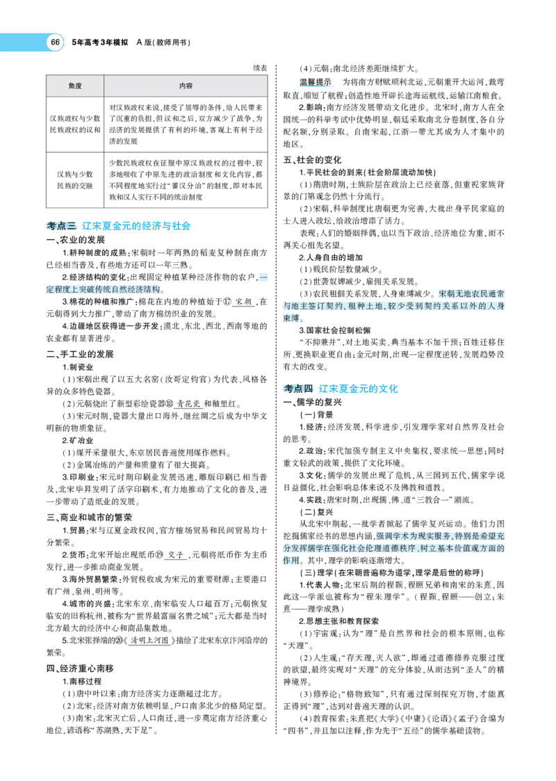 《1_专题考点精析_2023版教学资源包_2023版新高考版选考总复习历史5·3A版_3_第三单元辽宋夏金多民族政权的并立与元朝的统一_7_专题考点精析》第4页预览