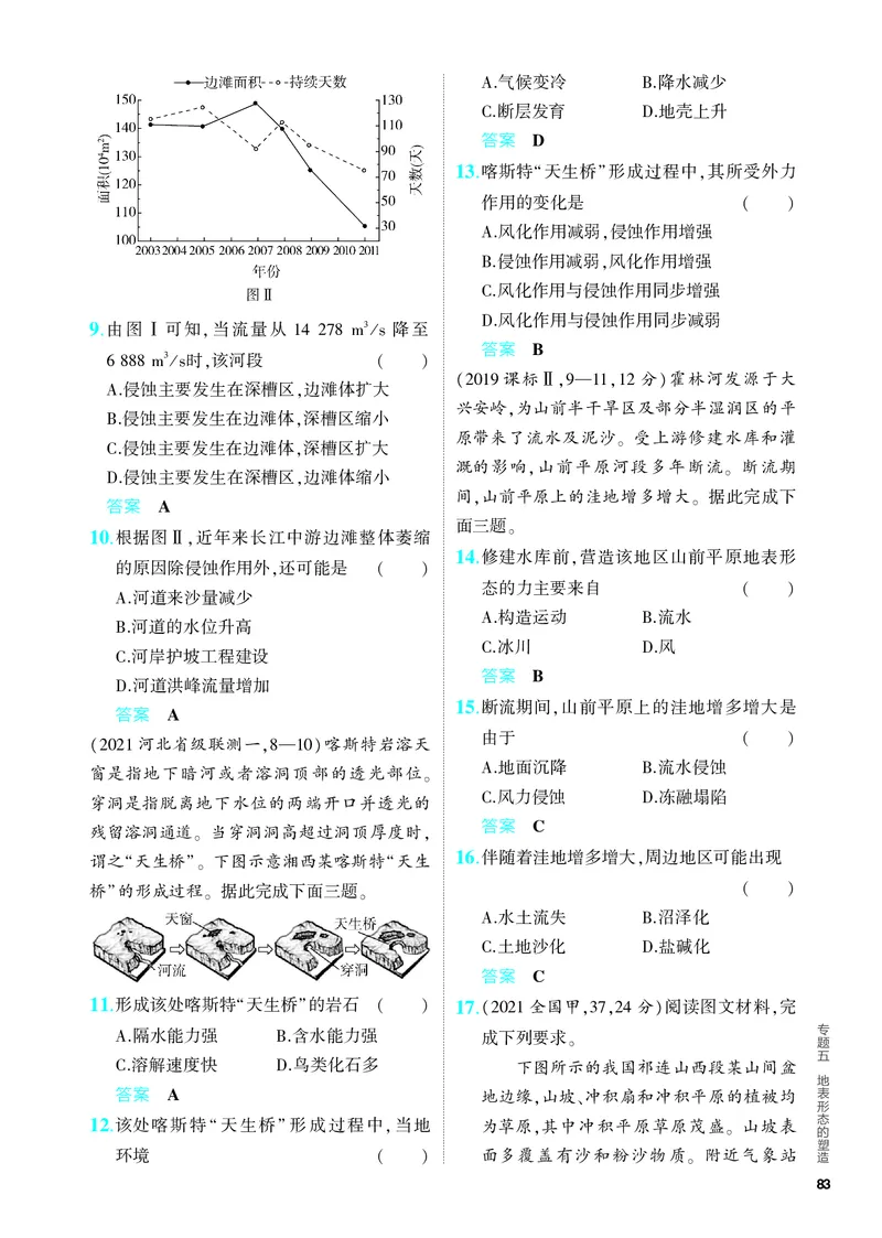 《1_5.PDF教参电子书——分层集训册_2024版教学资源包_2024版.新高考版地理.5·3A版_7_专题五地表形态的塑造_4_PDF教参电子书》第5页预览