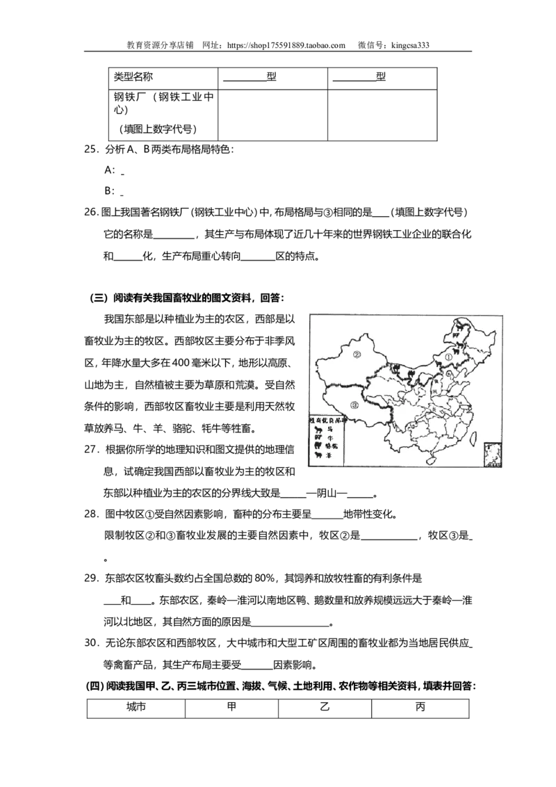 《2003年上海市高中毕业统一学业考试地理试卷(原卷版）(1)_地理_2027年高考地理专项复习_2008年-2026年地理高考真题-G427_2008-2020年高考_地方卷_上海高考地理真题03,05-20(1)》第4页预览