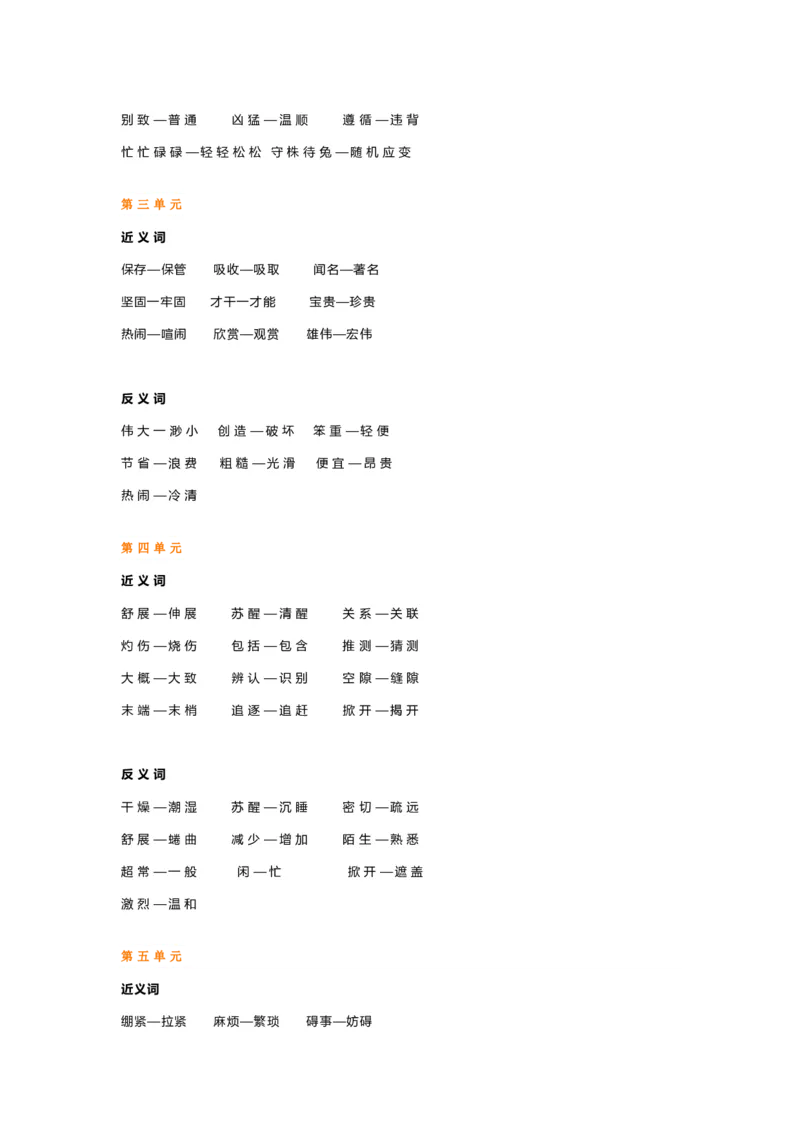 《三年级（下）语文近义词反义词汇总_3年级下册同步教辅_3下-语文_三下语文词语+句子》第2页预览
