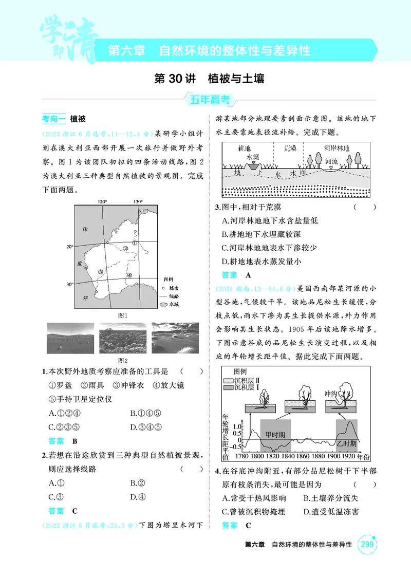 《1_26版53A浙江地理精练册第6章_2026版教学资源包_202653高考总复习A版_浙江版_2026版.浙江版.选考总复习.地理.5·3A版_图书电子资源_第六章自然环境的整体性与差异性_1_精练册PDF》第1页预览