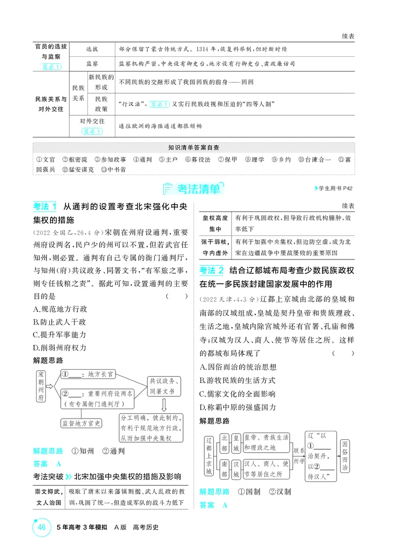 《1_3-第三单元辽宋夏金多民族政权的并立与元朝的统一_2026版教学资源包_202653高考总复习A版_江苏版_2026版.江苏版.选考总复习.历史.5·3A版_二、教师用书PDF_第一部分中国古代史_2_精讲册PDF》第6页预览
