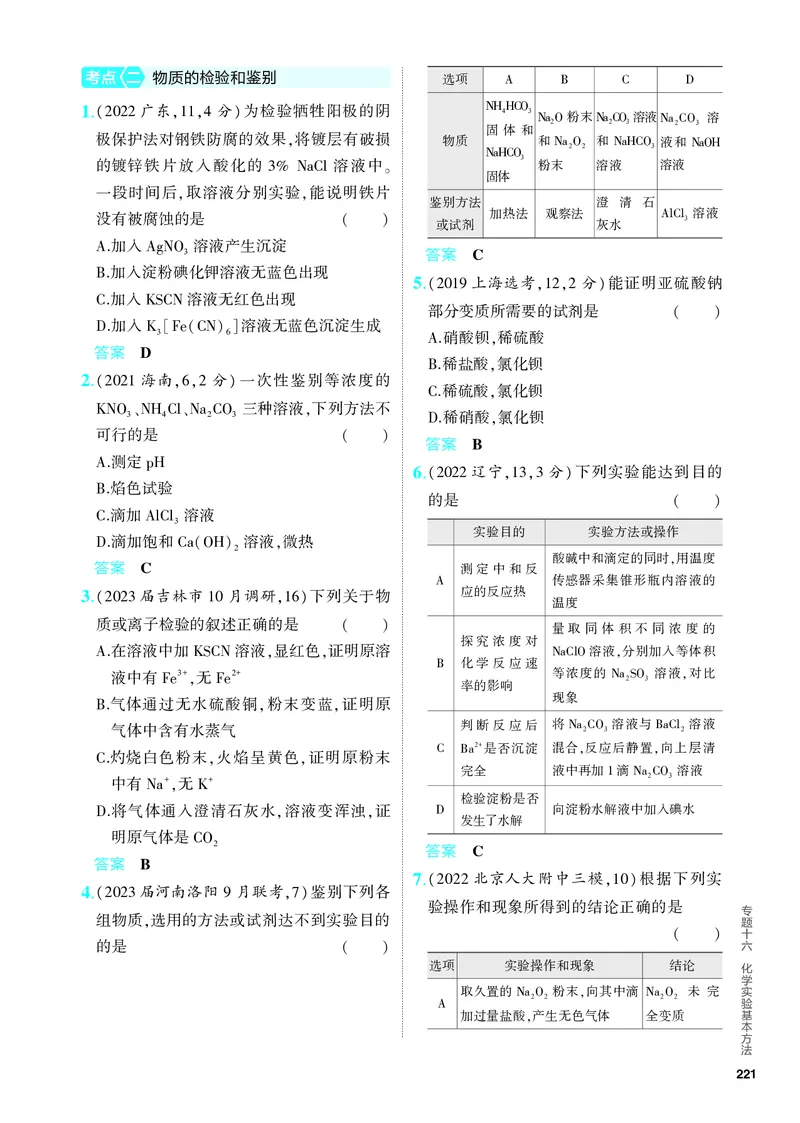 《2_5.PDF教参电子书——分层集训册_2024版教学资源包_2024版.新高考版化学.5·3A版_16_专题十六化学实验基本方法_6_专题电子书》第5页预览