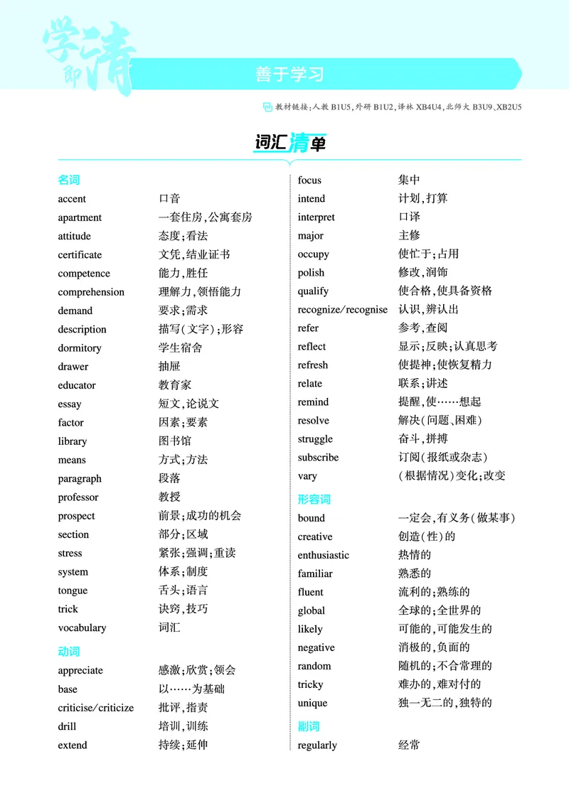 《1_善于学习（教参PDF）_2025版教学资源包_（总复习系列）2025版《5年高考3年模拟》新高考版A版（⭐全科）_2025版.新高考版.高考总复习.英语.5·3A版_词汇册_善于学习_2_PDF教参电子书》第1页预览