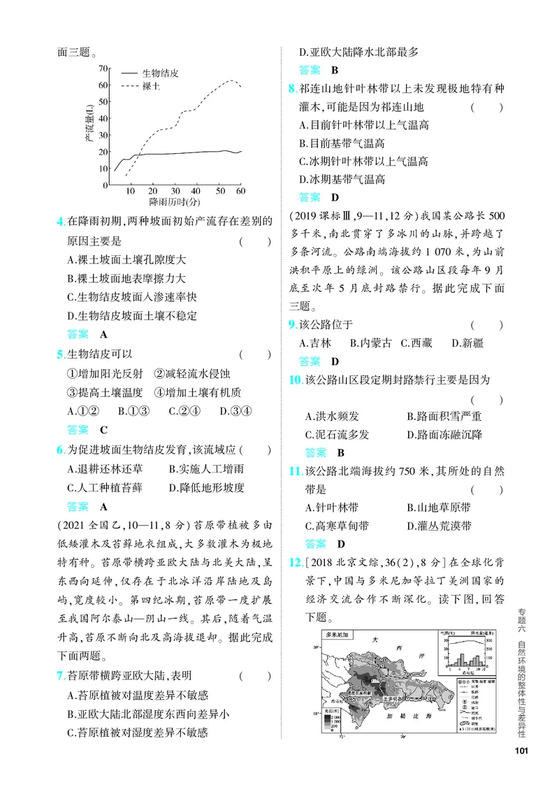 《1_5.PDF教参电子书——分层集训册_2024版教学资源包_2024版.新高考版地理.5·3A版_8_专题六自然环境的整体性与差异性_4_PDF教参电子书》第7页预览
