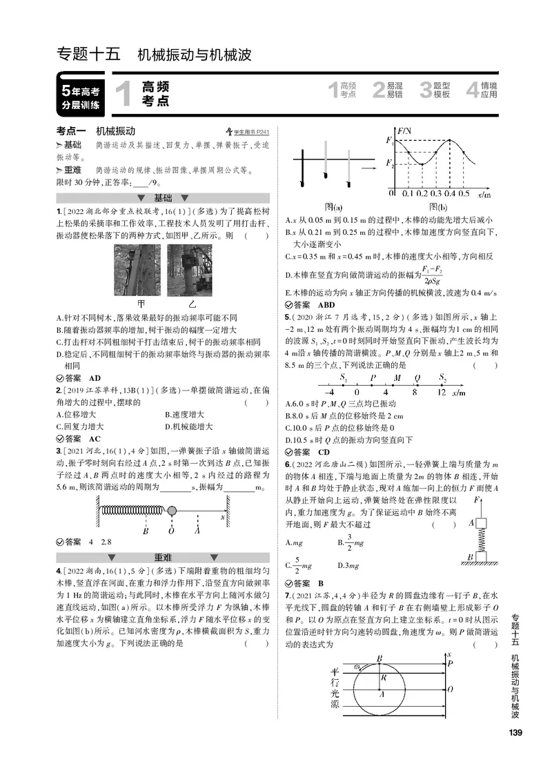 《1_专题十五机械振动与机械波_2023版教学资源包_2023版新高考新教材版选考总复习物理5·3B版_15_专题十五　机械振动与机械波_3_专题电子书》第1页预览