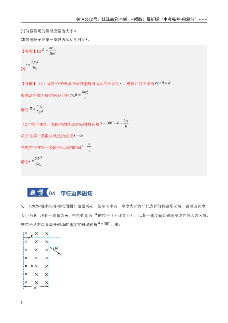 《第38讲洛伦兹力带电粒子在匀强磁场中的运动（专项训练）（福建专用）（教师版）_04-物理-高考总复习_一轮复习_2026年-物理高考一轮复习》第5页预览