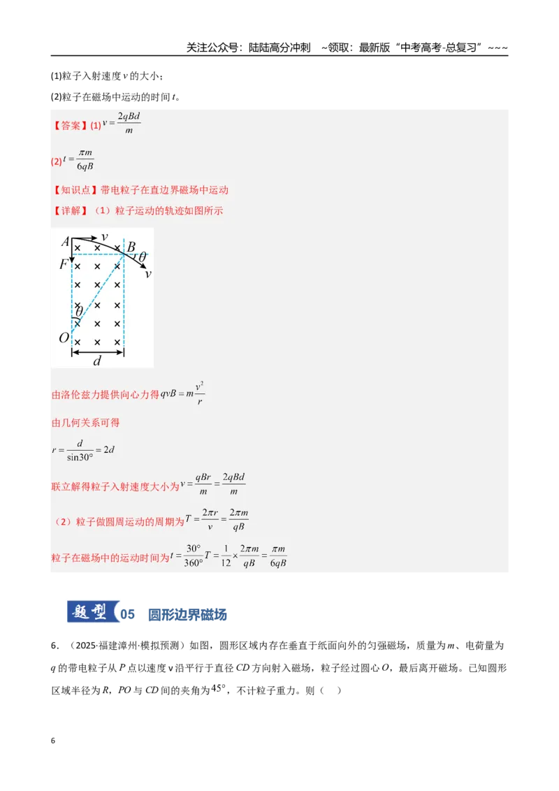 《第38讲洛伦兹力带电粒子在匀强磁场中的运动（专项训练）（福建专用）（教师版）_04-物理-高考总复习_一轮复习_2026年-物理高考一轮复习》第6页预览