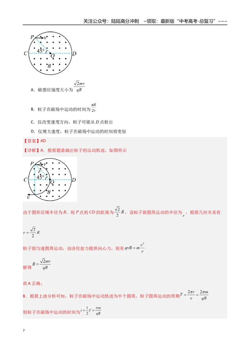 《第38讲洛伦兹力带电粒子在匀强磁场中的运动（专项训练）（福建专用）（教师版）_04-物理-高考总复习_一轮复习_2026年-物理高考一轮复习》第7页预览