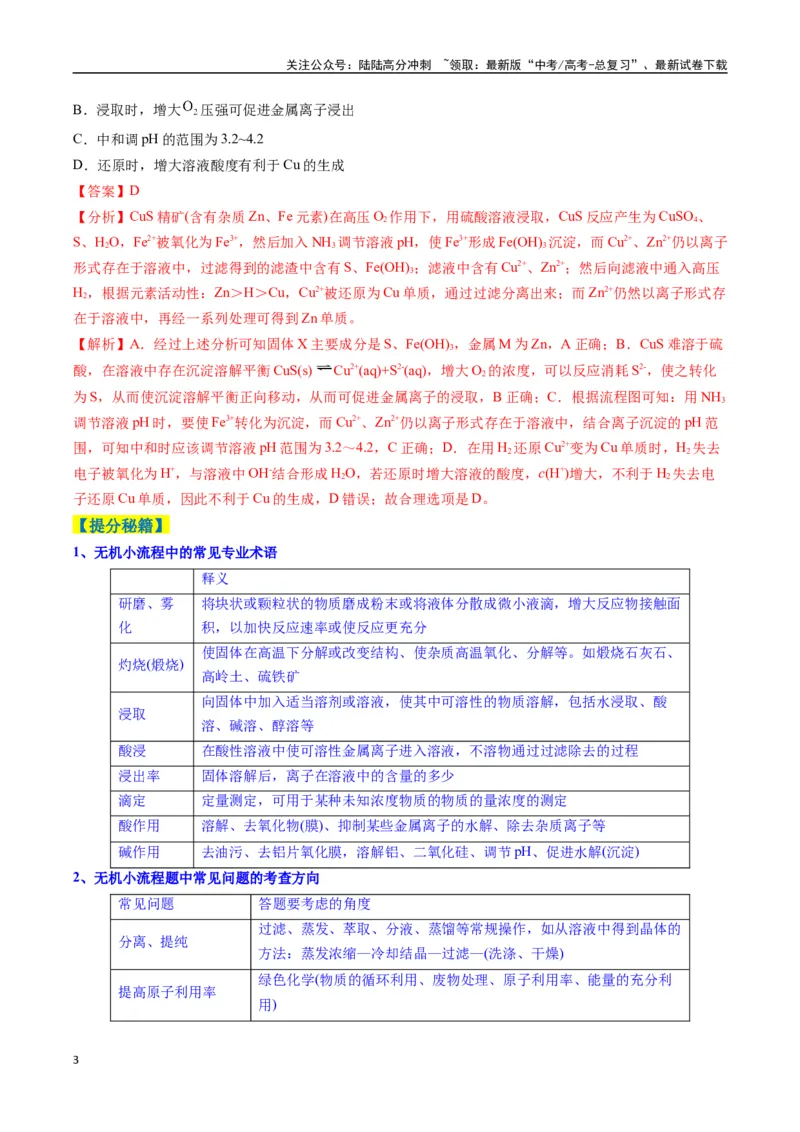 《题型09无机小流程（解析版）_05-化学-高考总复习_二轮复习_2025年_2025年高考化学二轮热点题型归纳与变式演练（新高考通用）》第3页预览
