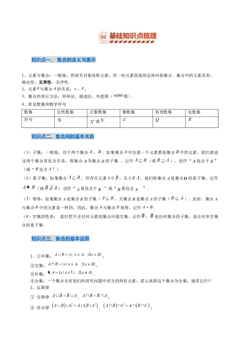 《1.1集合（4大知识点+9大题型）（讲义+精练）（教师版）_高考一二三轮复习_数学_2027年高考数学一轮更新中_72027年高考数学一轮复习解题妙招精讲与题型整合（新高考专用）》第3页预览