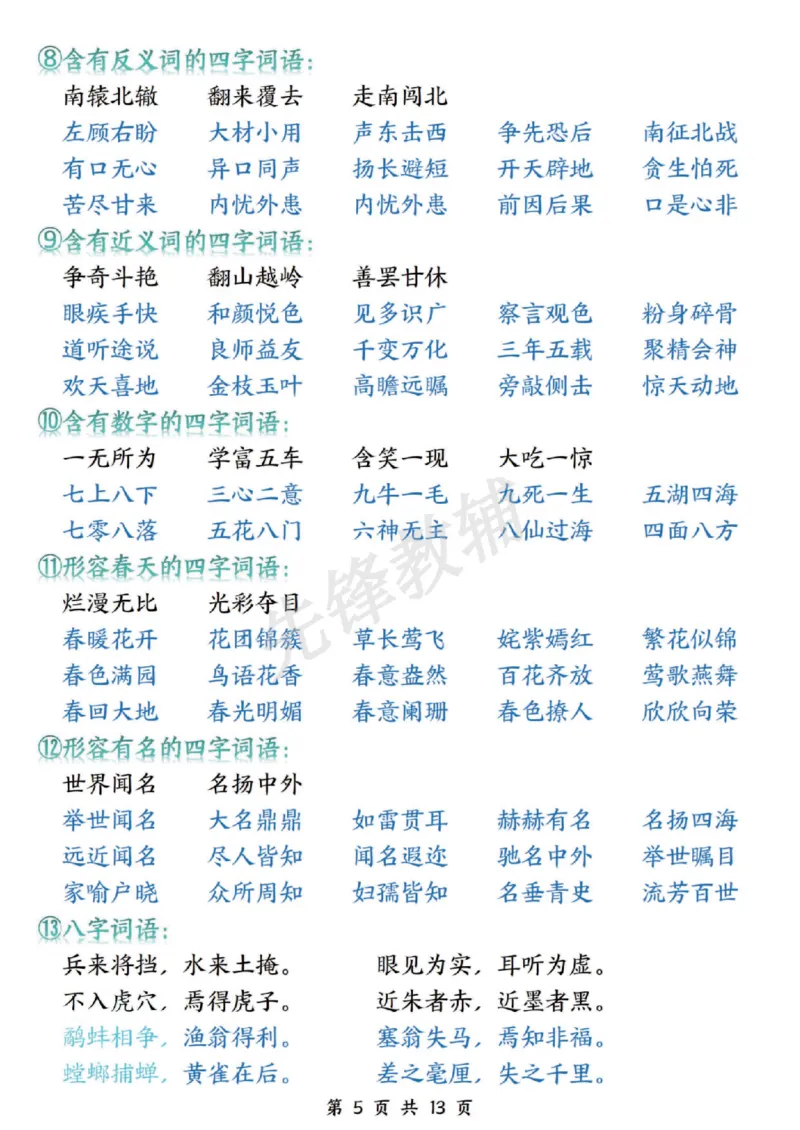 《三年级（下）语文期中复习11大高频考点汇总_3年级下册同步教辅_3下-语文_三下语文核心考点》第5页预览