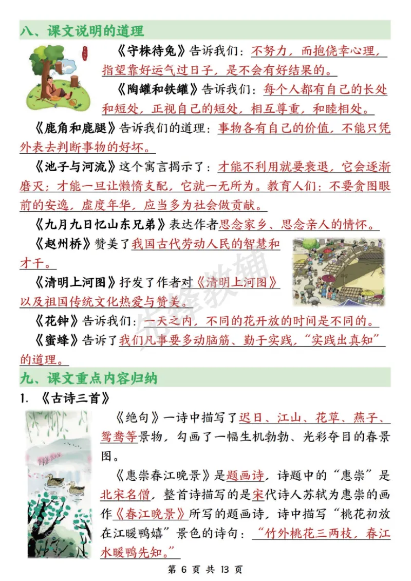 《三年级（下）语文期中复习11大高频考点汇总_3年级下册同步教辅_3下-语文_三下语文核心考点》第6页预览